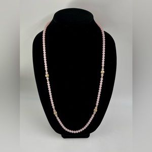 Vintage Pink and Gold Tone Beaded Necklace